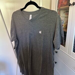 Apple Embroidered Gray Short Sleeve Tee